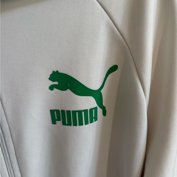 Vintage Puma Men's Green and White Track Jacket Size XXL - Picture 7 of 7